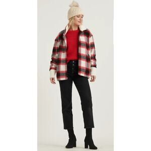 Lucky Brand Women’s  Plaid Wool Blend Zip Jacket - Size Medium